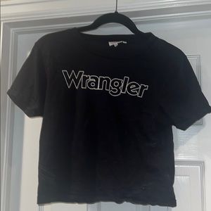 Black wrangler baby tee